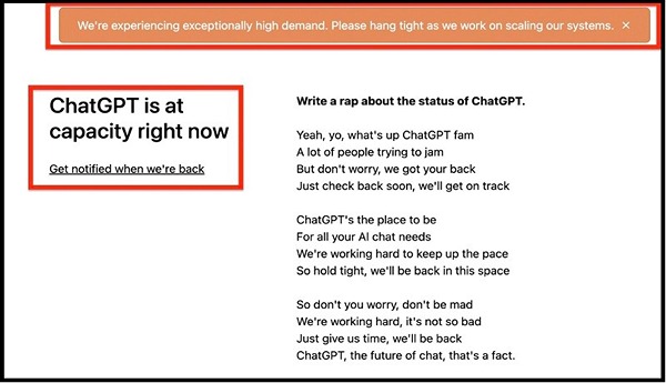  Lỗi "ChatGPT is at capacity right now" trên ChatGPT là gì?
