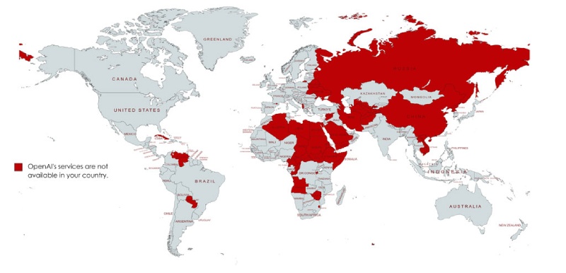 ChatGPT vẫn chưa hỗ trợ một số quốc gia trên thế giới