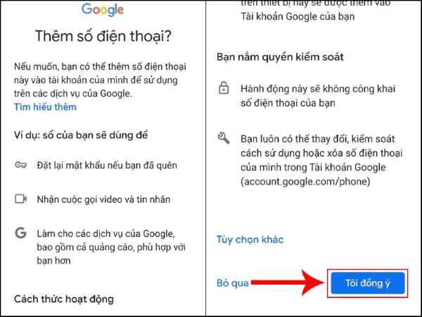 Nhấn "Tôi đồng ý"