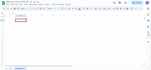 Mở Google Sheets và chọn ô bạn muốn chèn ảnh vào