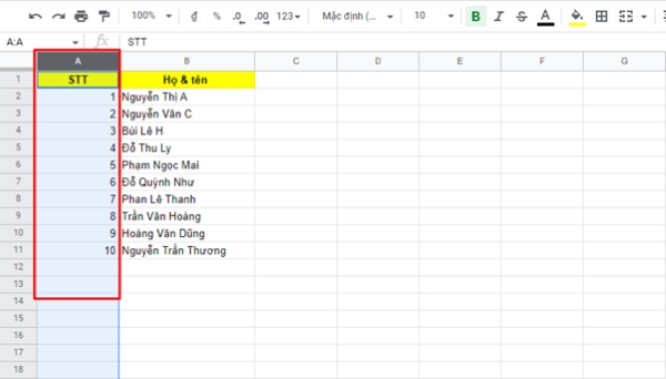 Cố định cột trong Google Sheets giúp bạn không bị lạc mất nội dung khi có quá nhiều cột, hàng