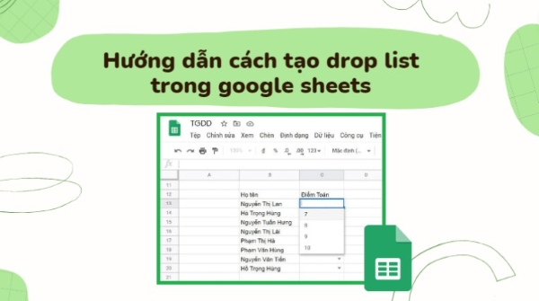 tạo drop list trong google sheets