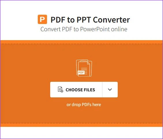 Chọn nút Choose Files để chọn tệp PDF trên máy tính 