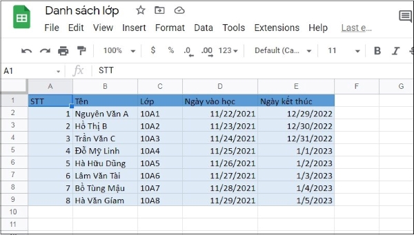 Mở file Excel trên Google Sheets