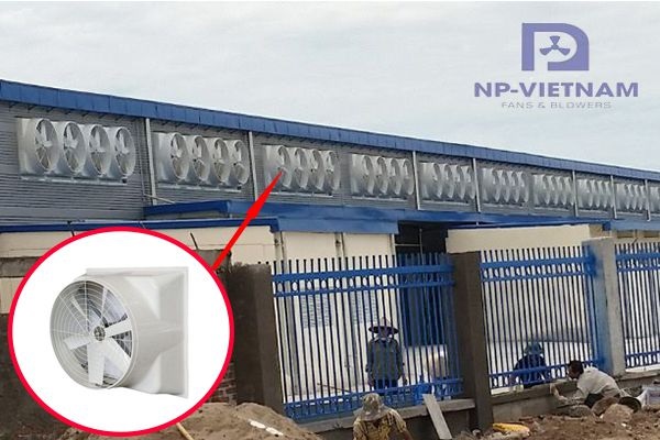 Quạt thông gió composite được làm từ​ vật liệu composite cách nhiệt, chống ăn mòn
